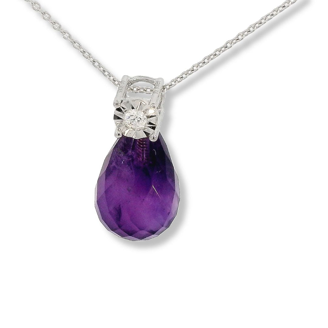 18k Diamond and Amethyst Necklace
