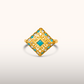 21K Ring - Turquoise & Diamonds