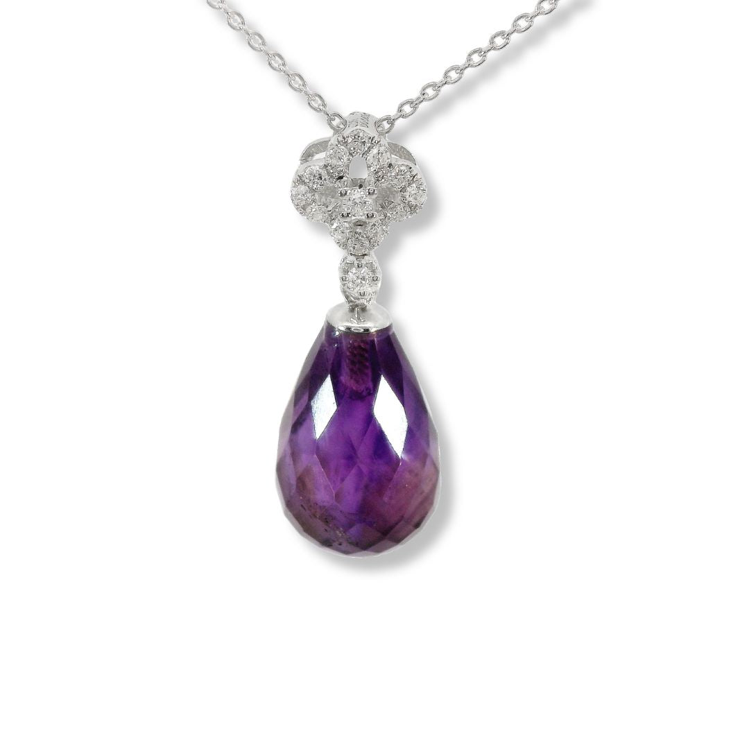 18k Diamond and Amethyst Necklace