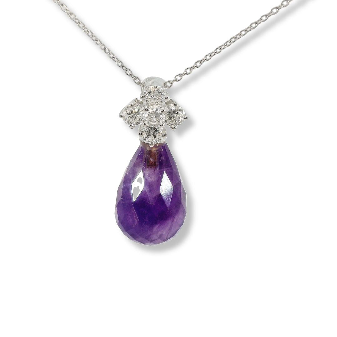 18k Diamond and Amethyst Necklace