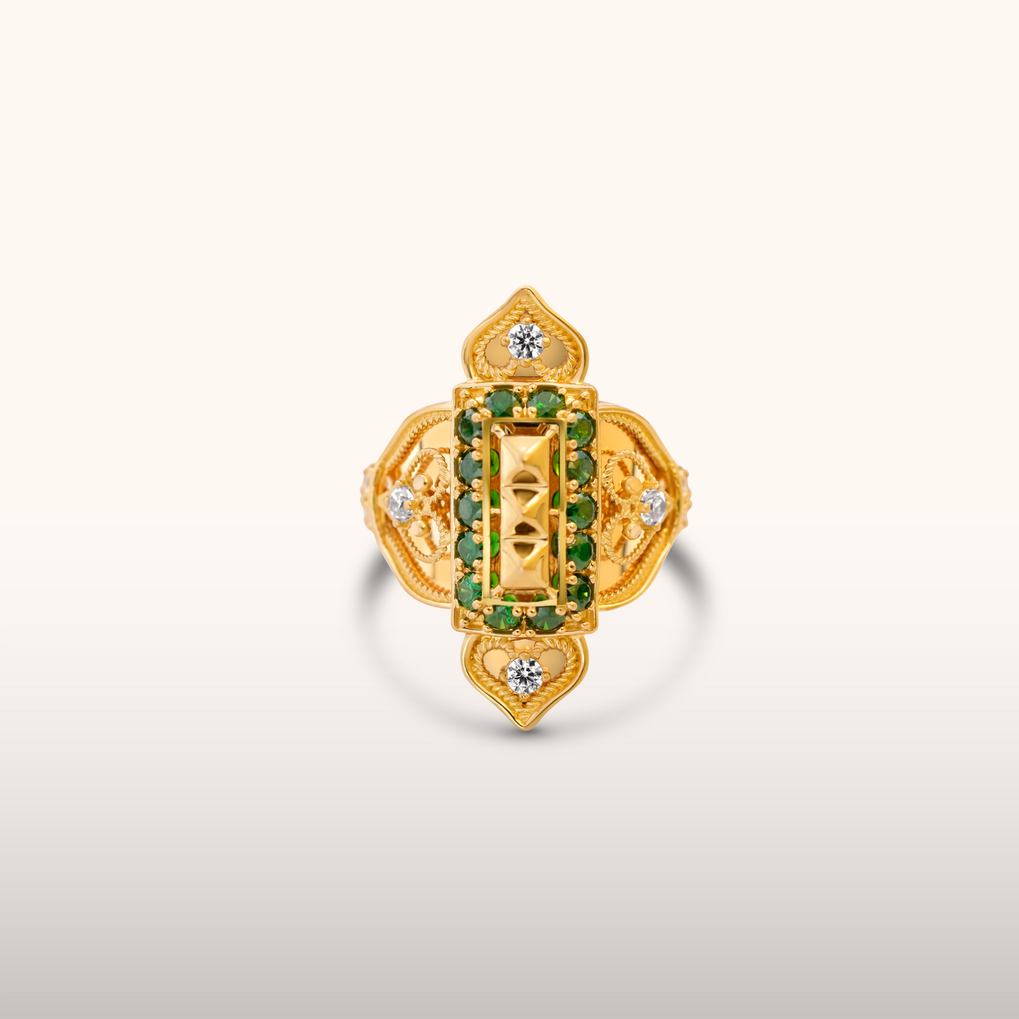 21K Ring - Coloured & Diamond