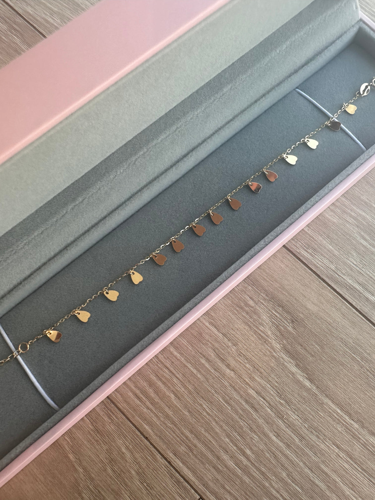 Yellow Gold Heart Charm Bracelet
