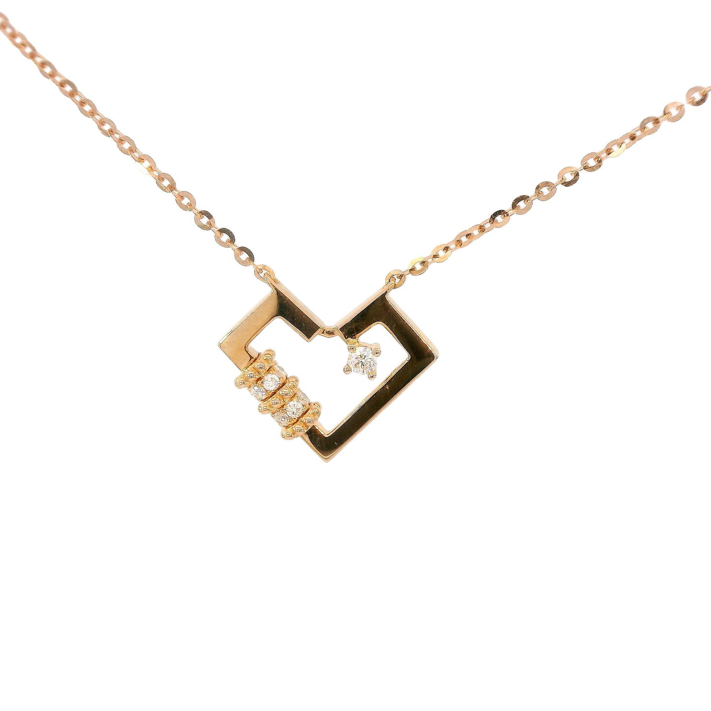 18k Diamond Heart Necklace