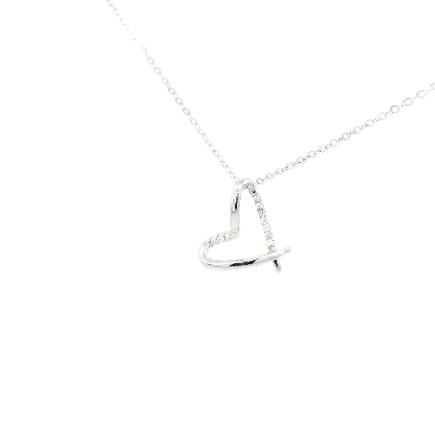 18k Diamond Pendant Necklace - Heart