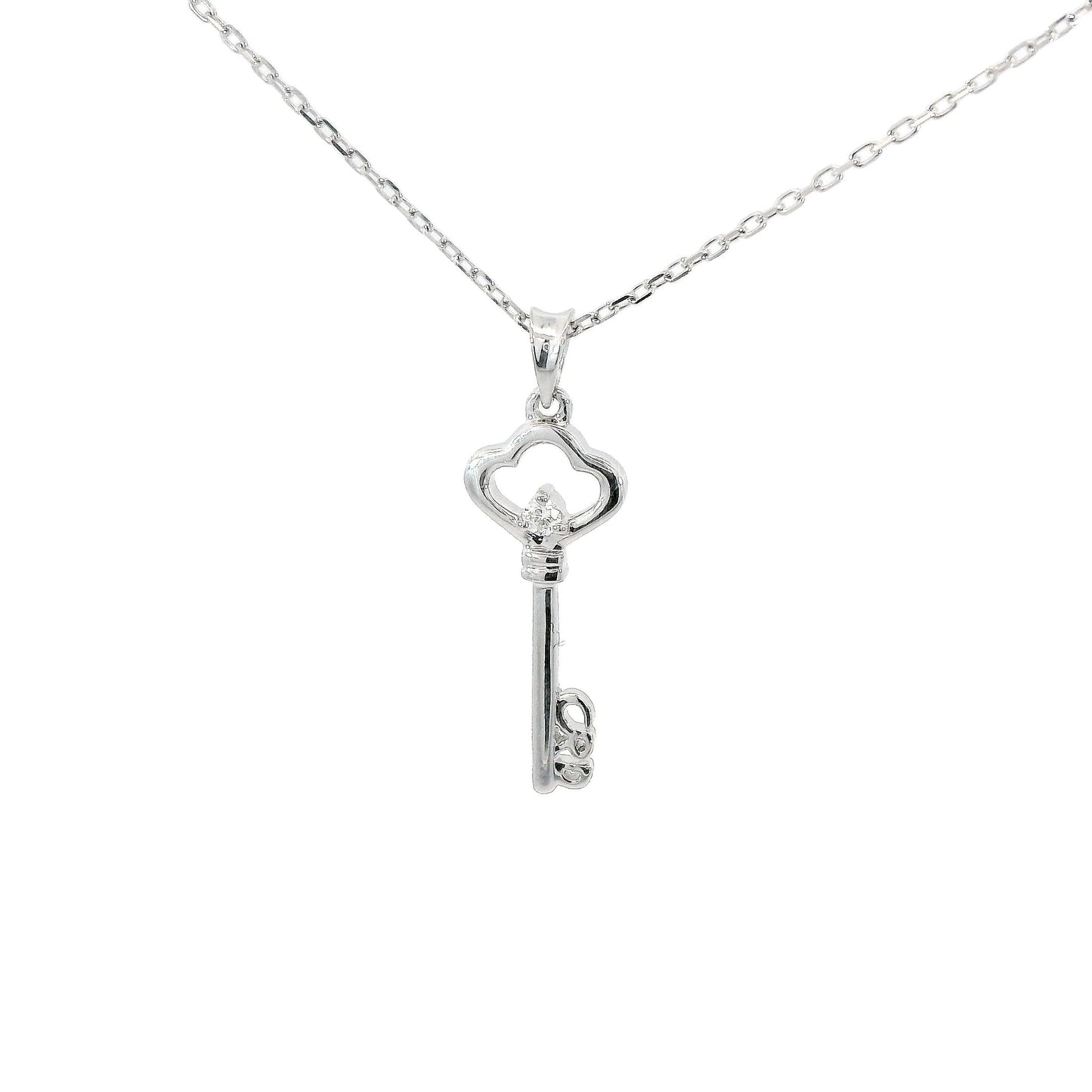 18k Diamond Pendant - Key