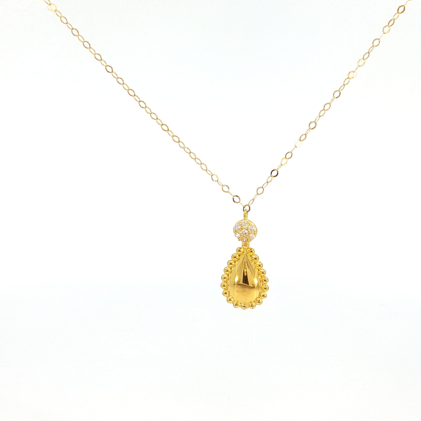 21k Drop Charm Necklace
