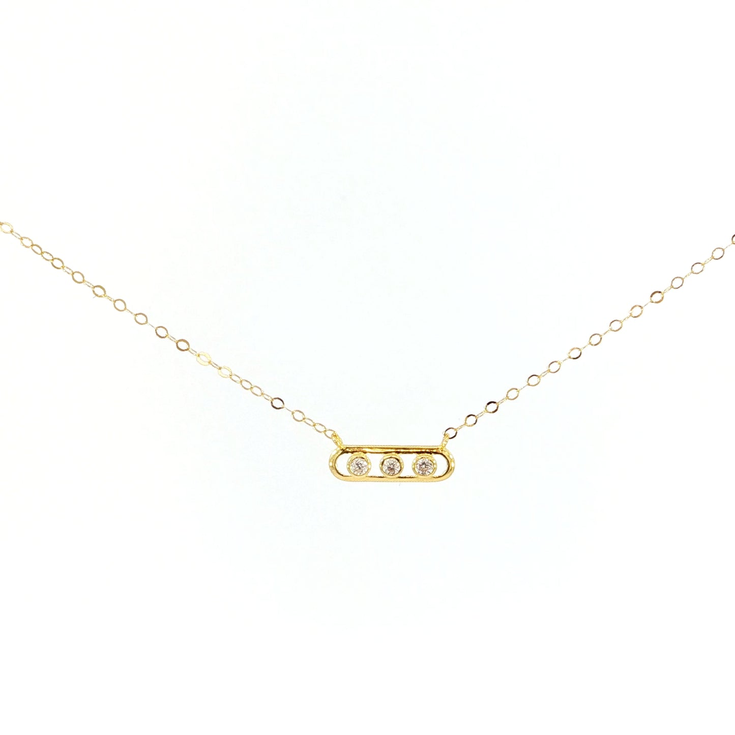 21k three stones necklace