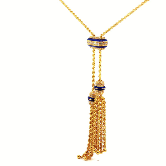 21k Rope Chain Necklace (Royal Blue)