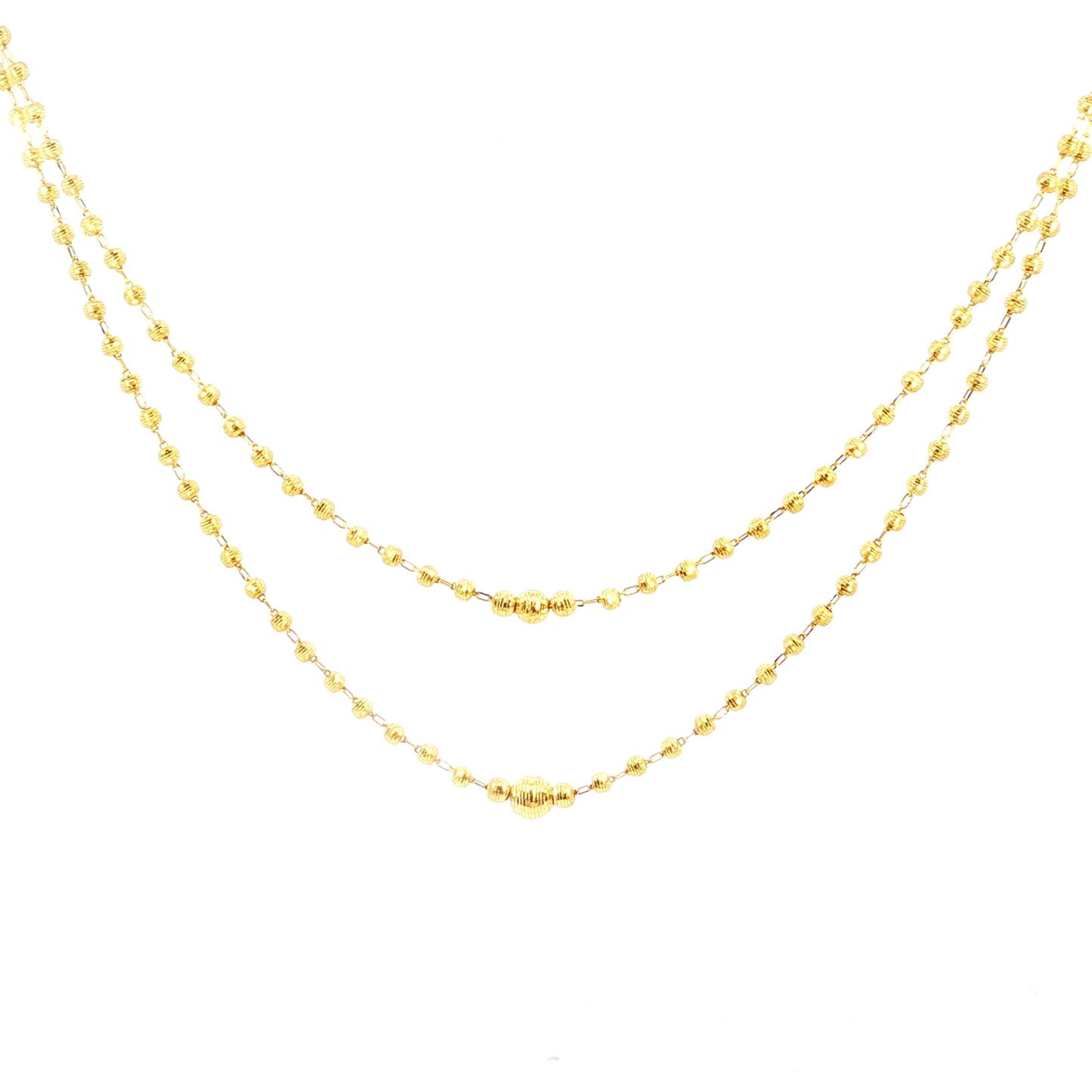 21k two layers beaded necklace