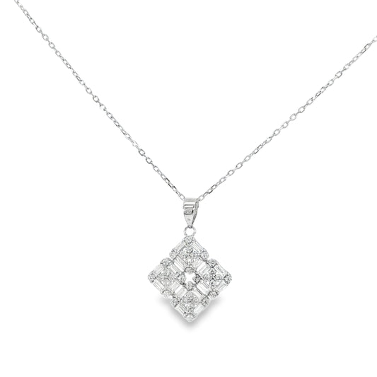 18k White Gold Pendant Necklace