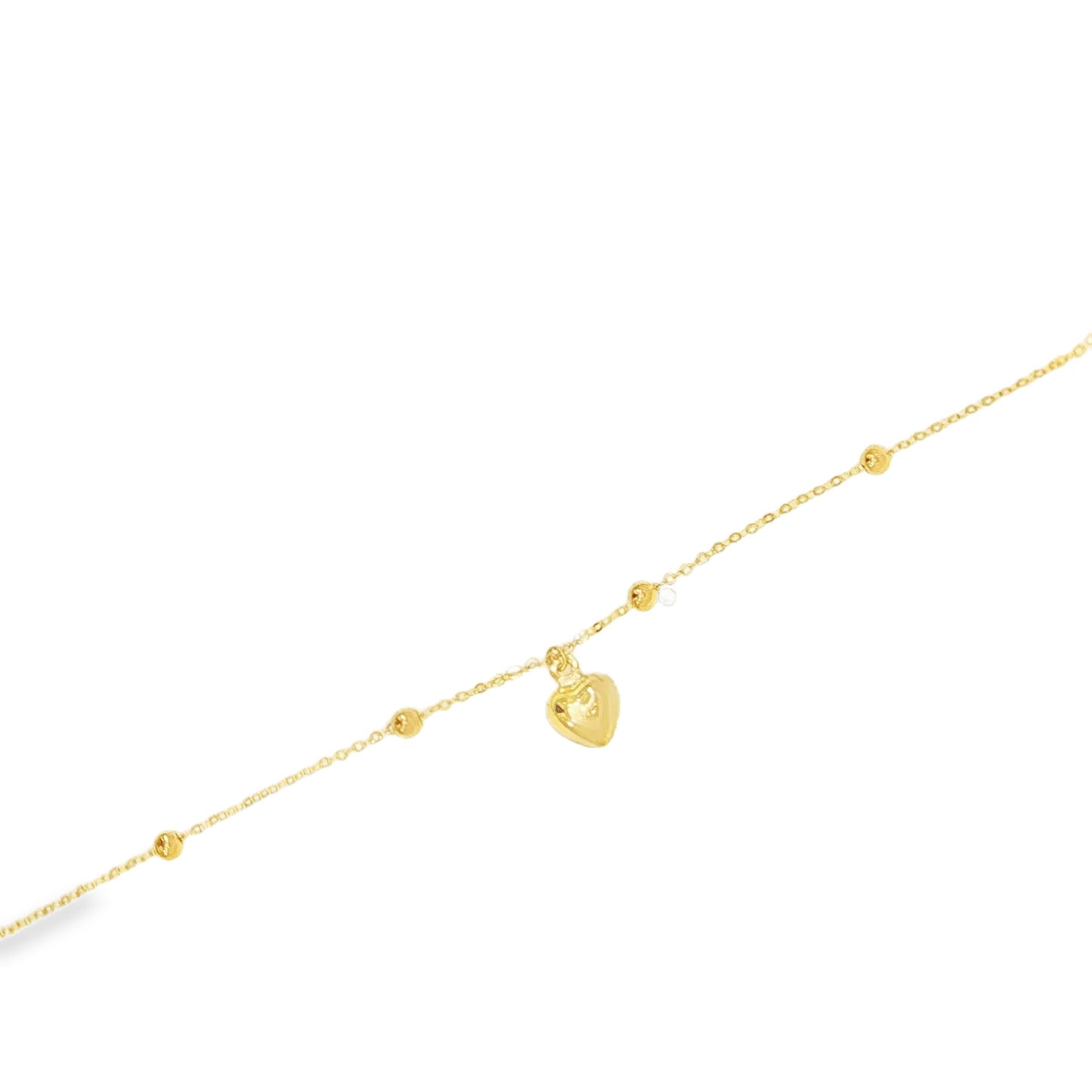 21k Heart Charm Bracelet