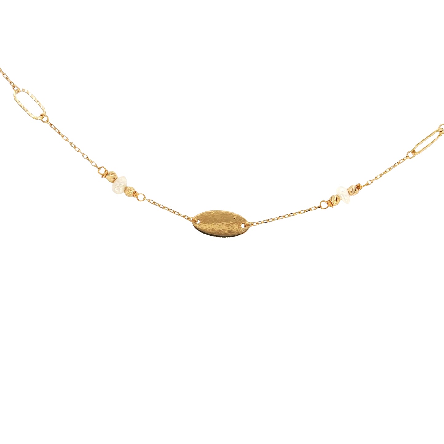 21k Necklace with Natural Bahraini Pearls