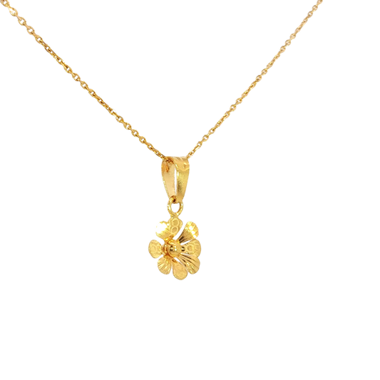 21k Flower pendant Necklace