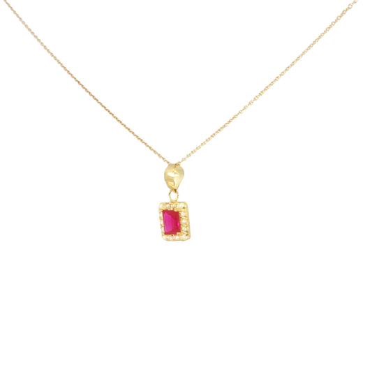 18k Ruby and Bahraini Pearls Pendant Necklace