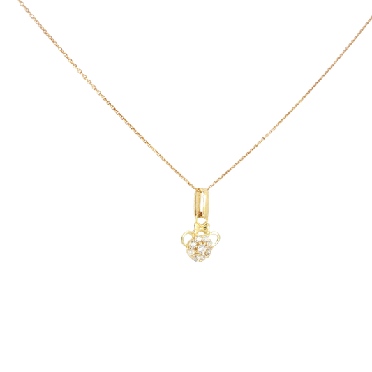18k Yellow Gold Minnie Mouse Charm Necklace