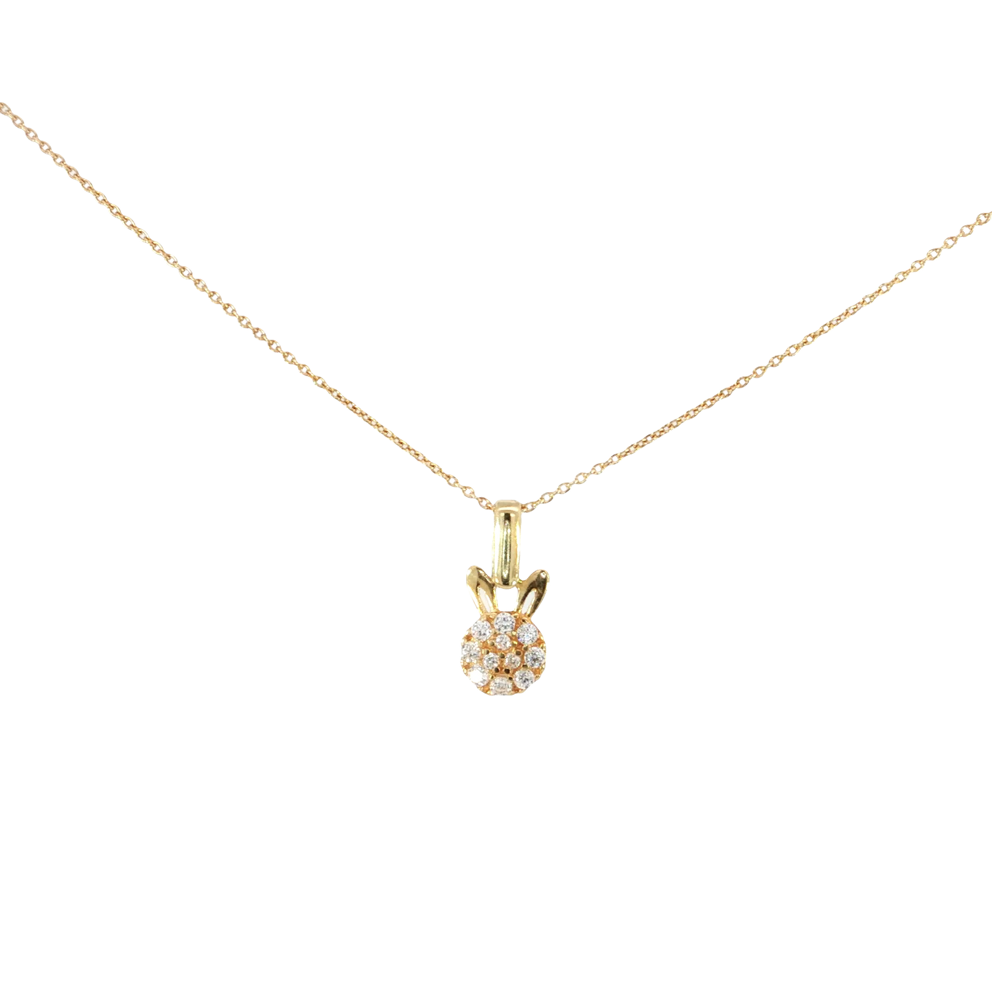 18k Yellow Gold Bunny Charm Necklace