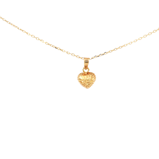 18k Yellow Gold Heart Charm Necklace