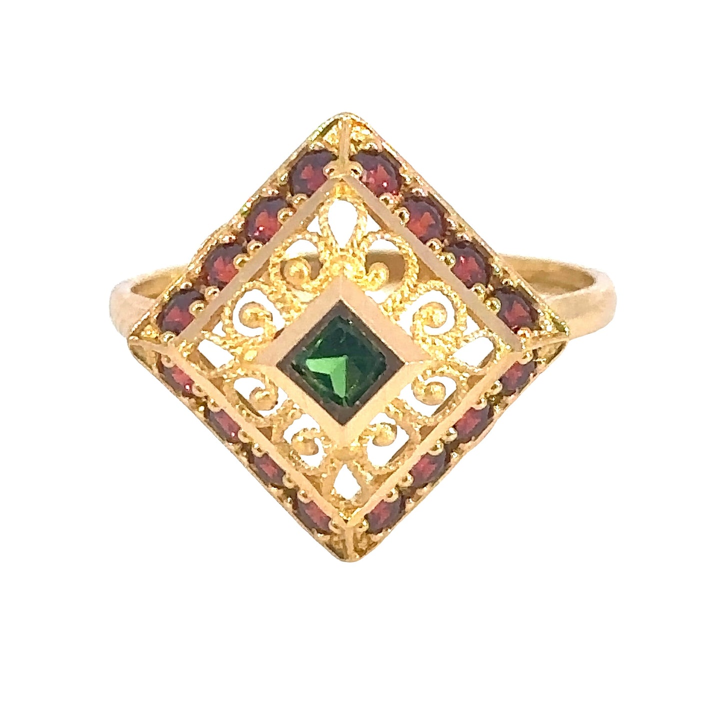 Turath Collection: 21k Square Ring - Colorful