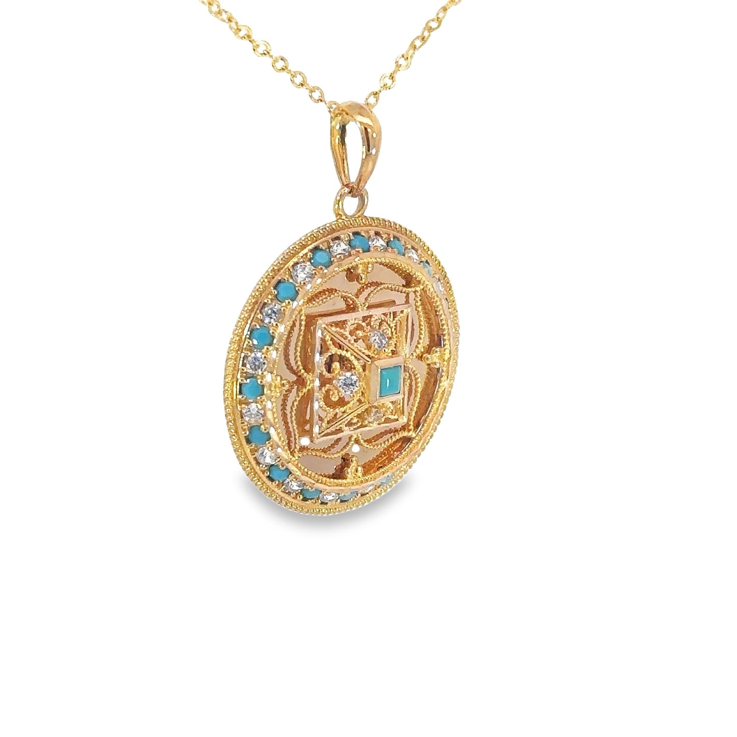 Turath Collection: 21k Pendent - Turquoise