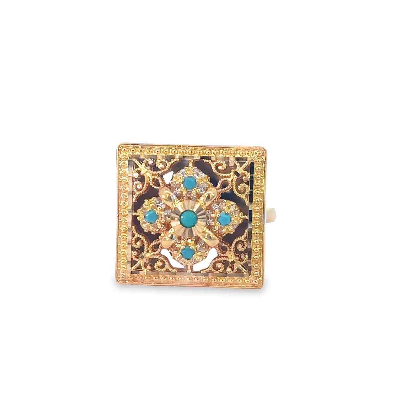 Turath Collection: 21k Ring - Turquoise