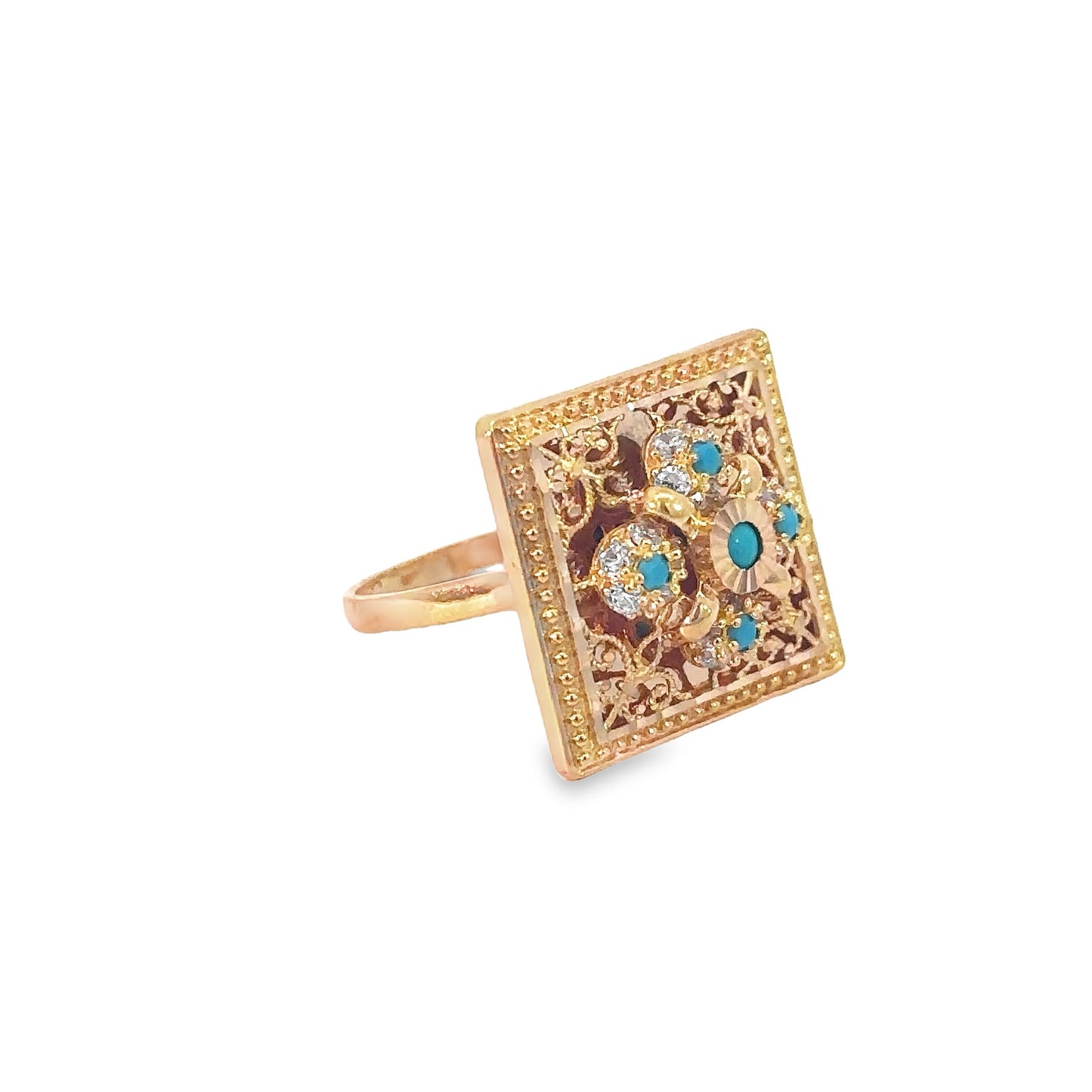 Turath Collection: 21k Ring - Turquoise