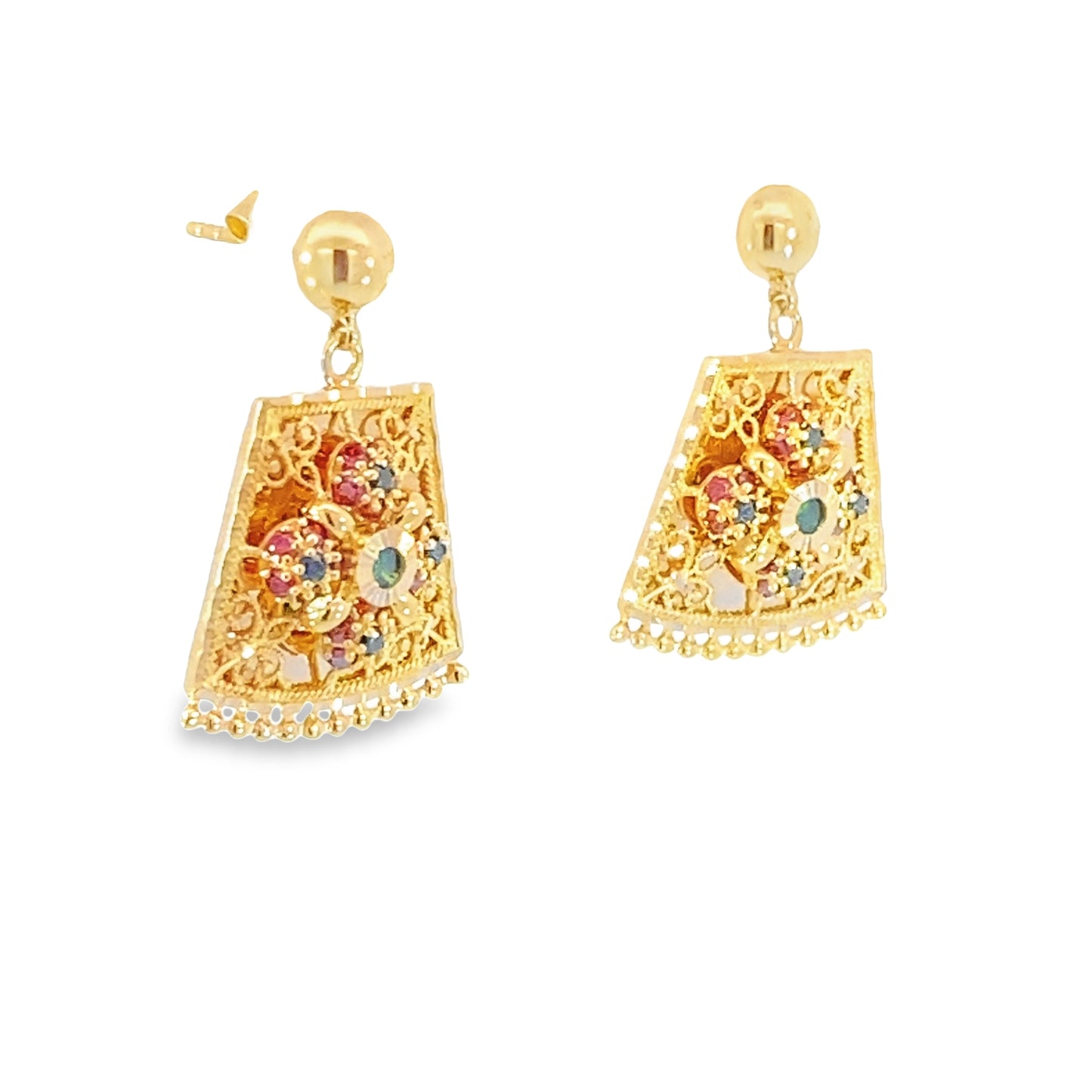 Turath Collection: 21k Earrings - Colorful