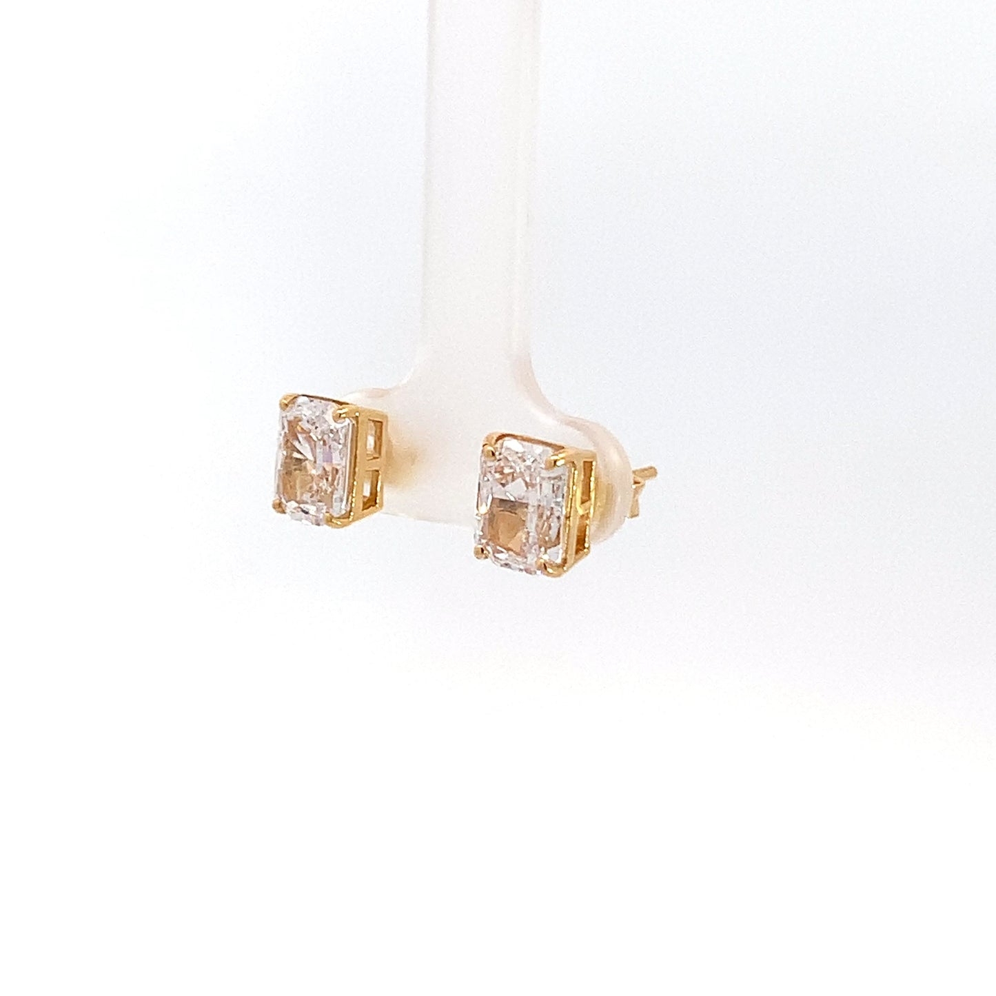18k Crushed ice solitaire Stud Earrings