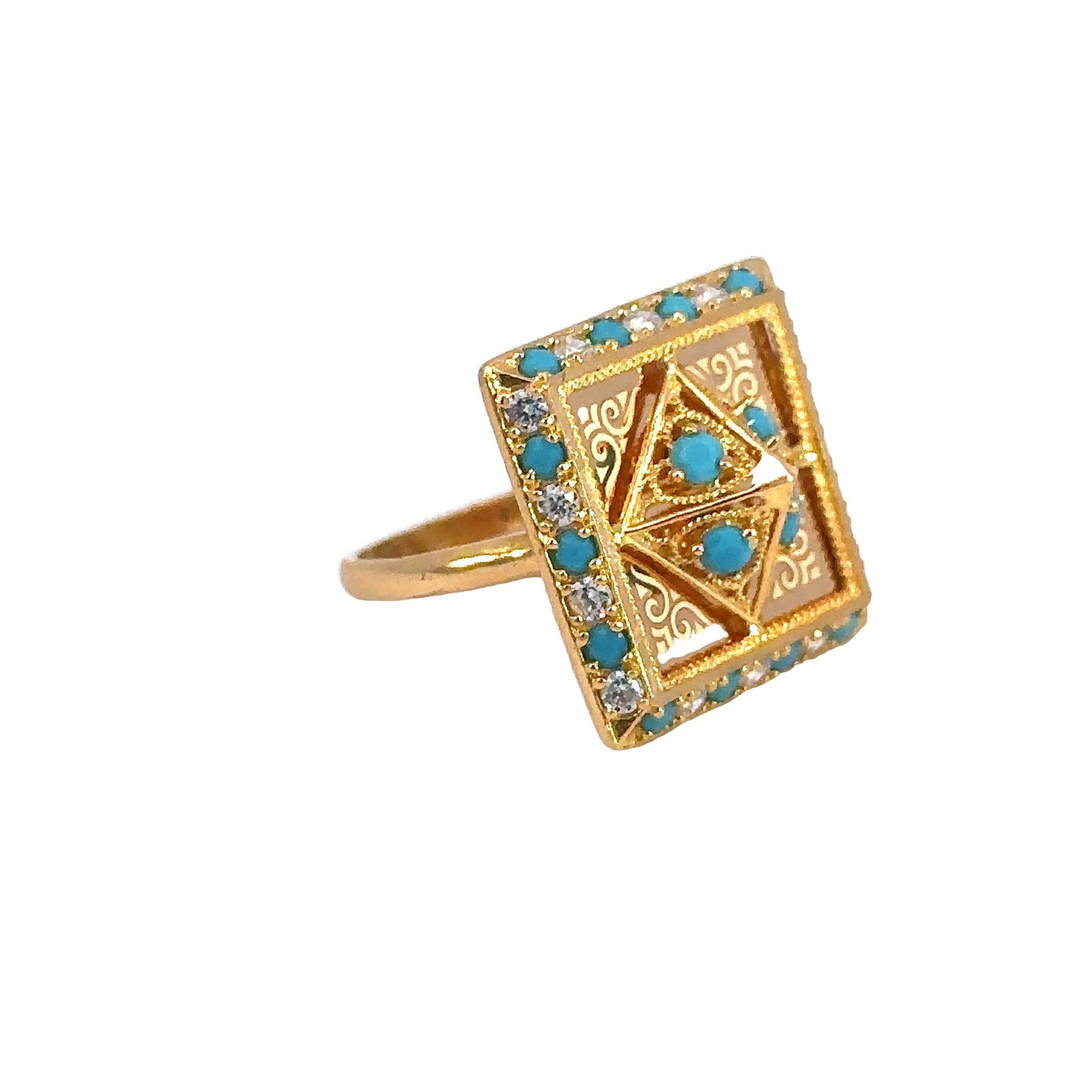 Turath Collection: 21k Ring - Turqoise