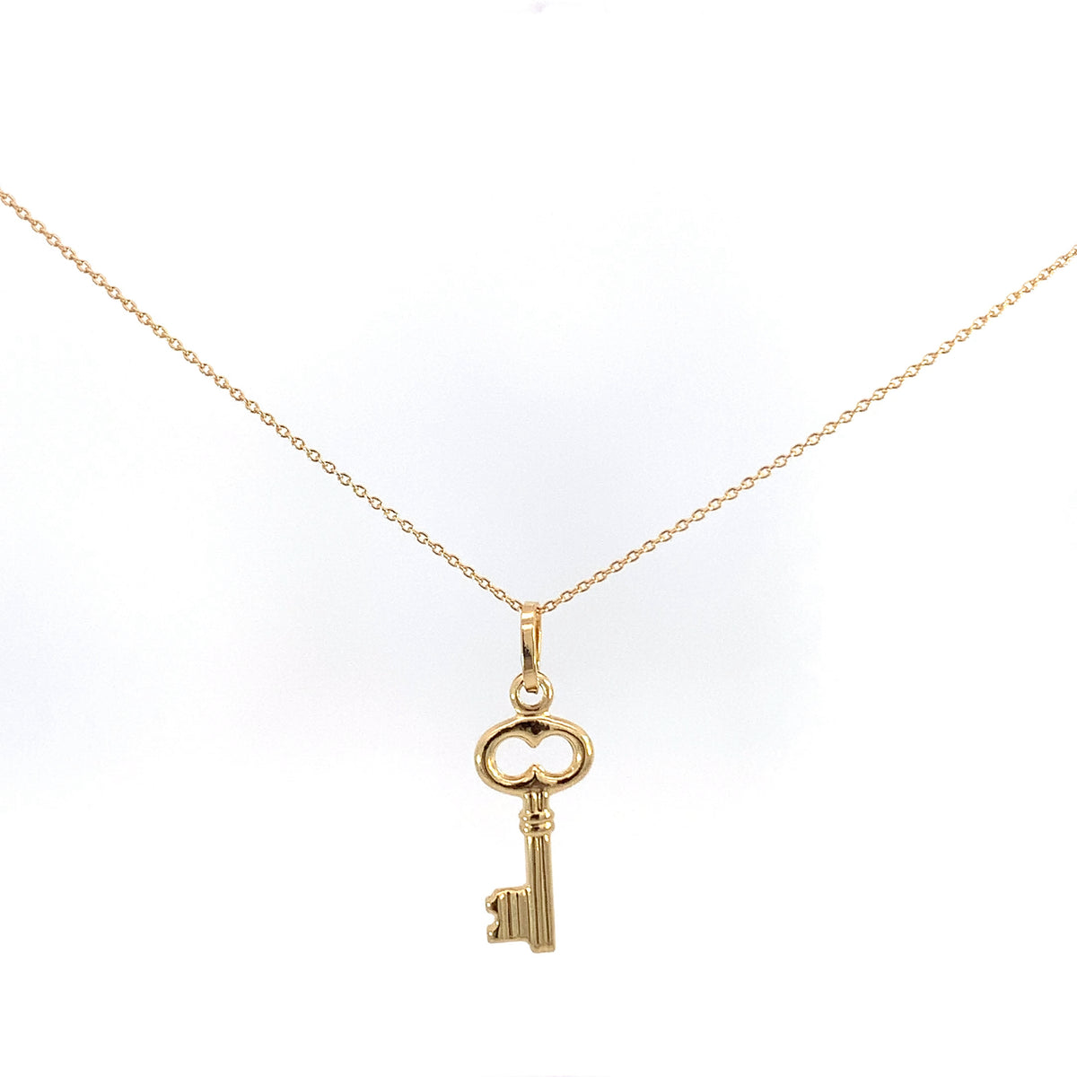Yellow Gold Key Pendant Necklace
