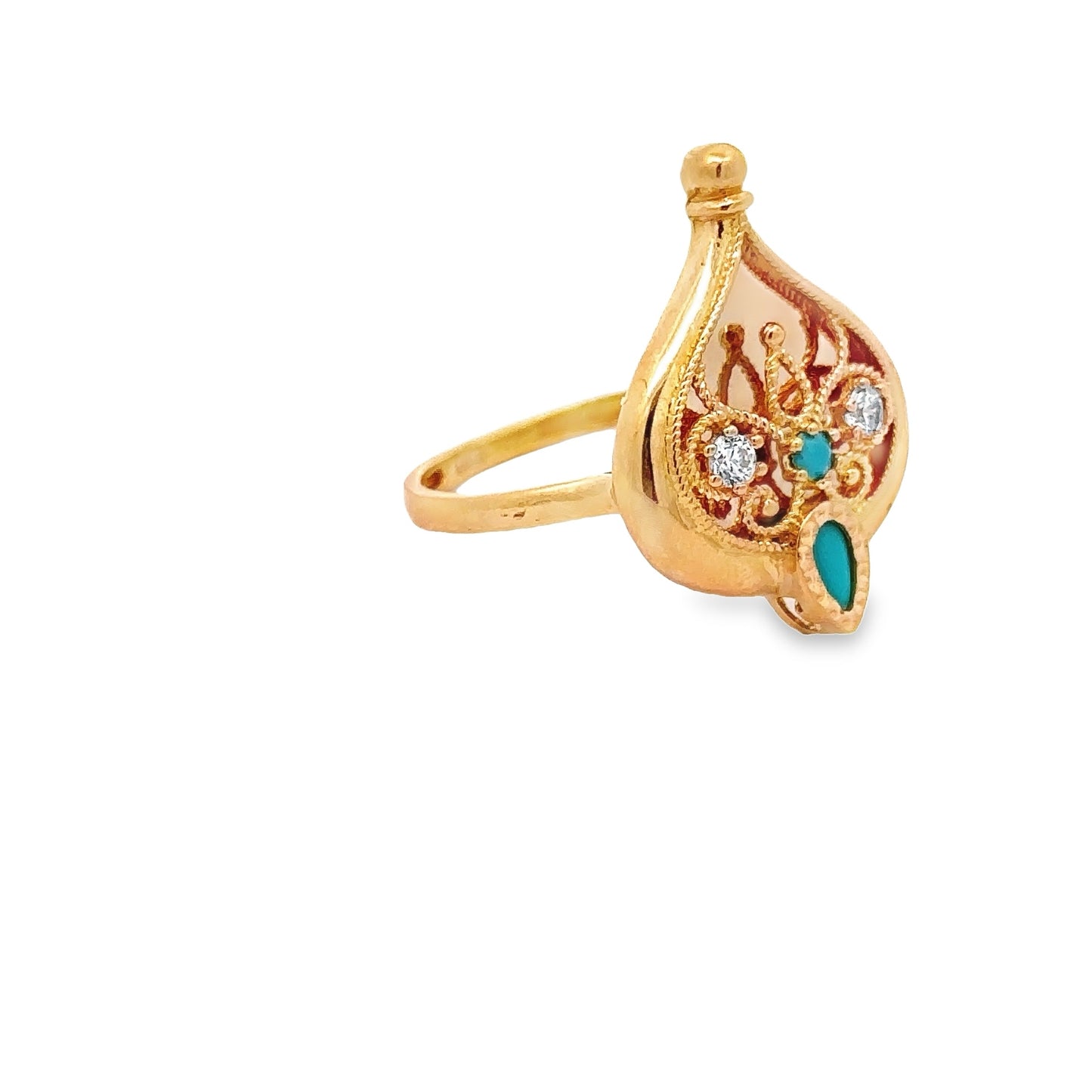 Turath Collection: 21k Ring - Turquoise