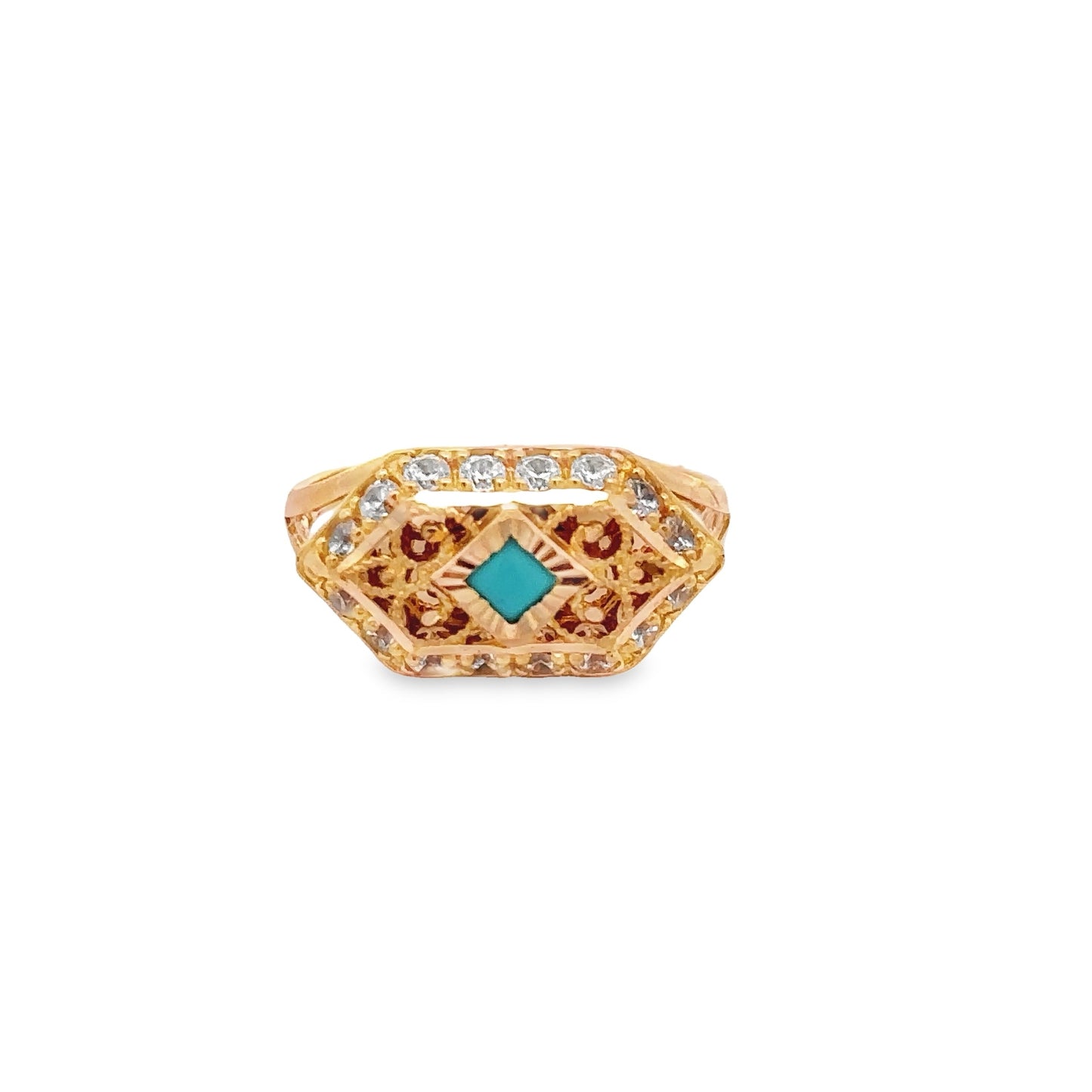 Turath Collection: 21k Ring - Turquoise