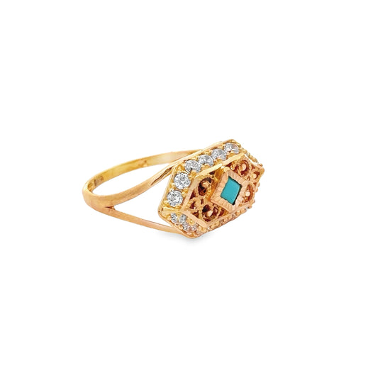 Turath Collection: 21k Ring - Turquoise