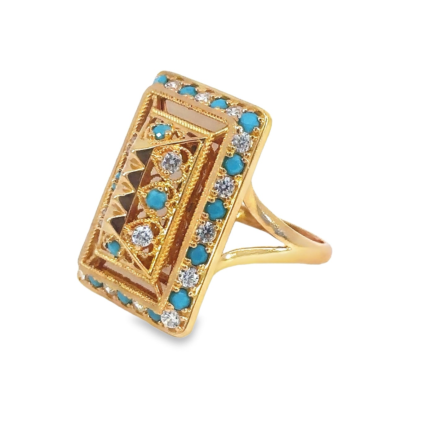 Turath Collection: 21k Ring - Turqoise