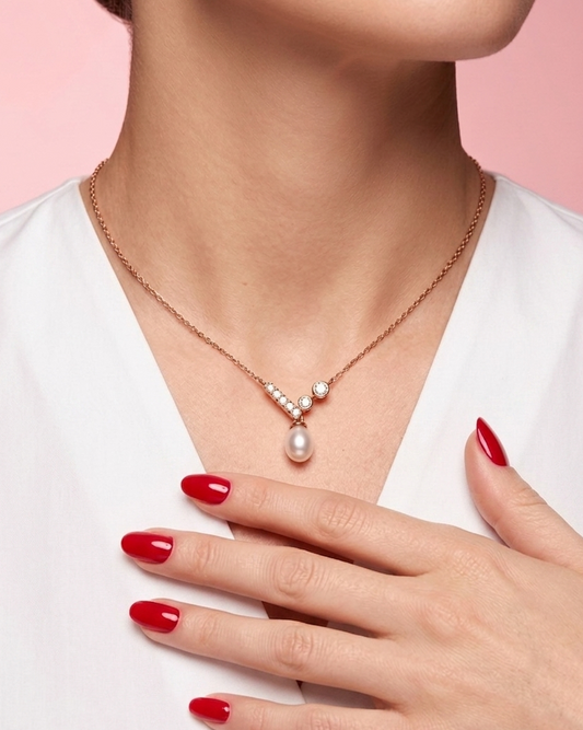 Bahraini Sea’s Blessing Diamond & Bahraini Pearl Necklace, product photo 2