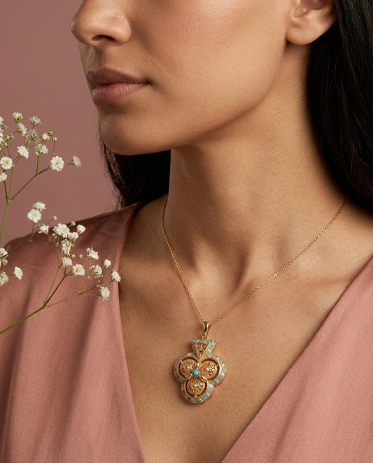 Turath Collection: Turquoise Pendant, product photo 2