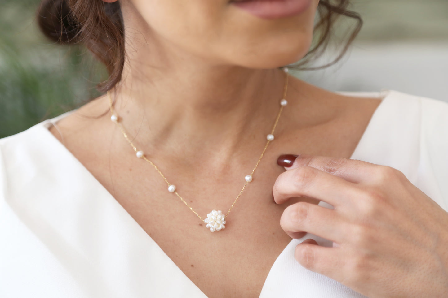 Cluster Pearls Necklace - Amal Al Majed Jewellery