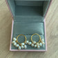 21k Loop Earring with pearl drops - Amal Al Majed Jewellery