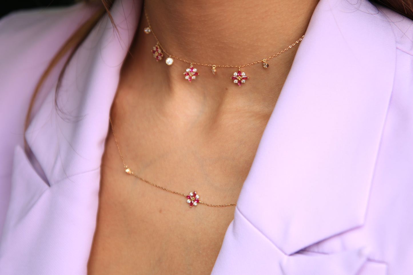 Toleen Flower Choker - Amal Al Majed Jewellery