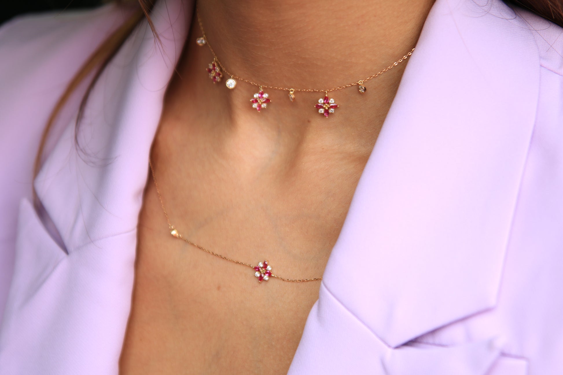 Toleen Flower Choker - Amal Al Majed Jewellery