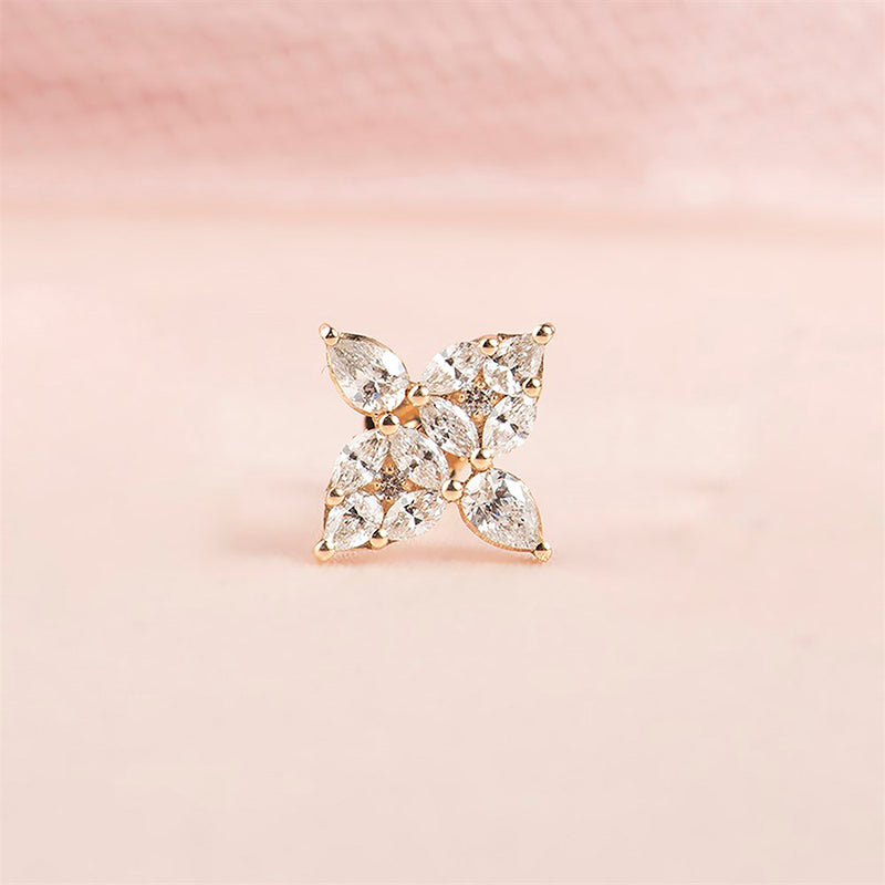 White gold and diamonds piercing