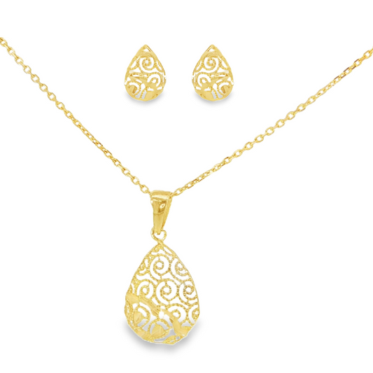 21k Drop Filigree Set