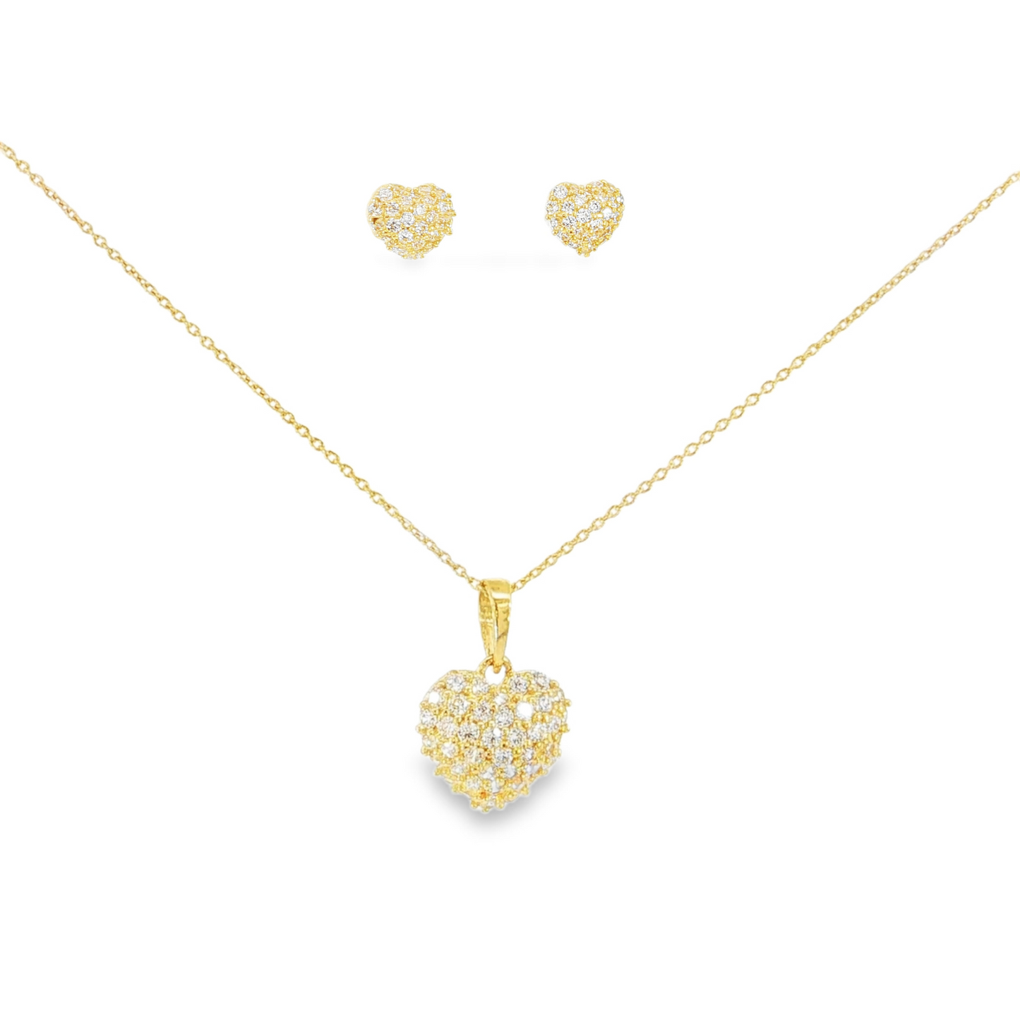18k Heart Pave Set
