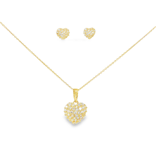 18k Heart Pave Set