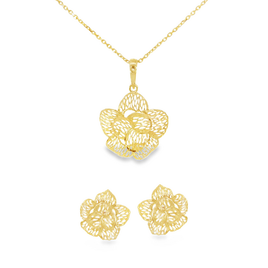 21k Filigree Flower Necklace