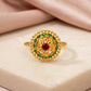 Yellow Gold Multicolor Ring with Cubic Zirconia