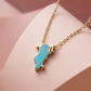 18k Bahrain Map with Turquoise
