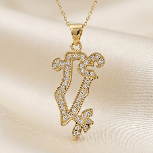 18k Bahrain Map - Pendant