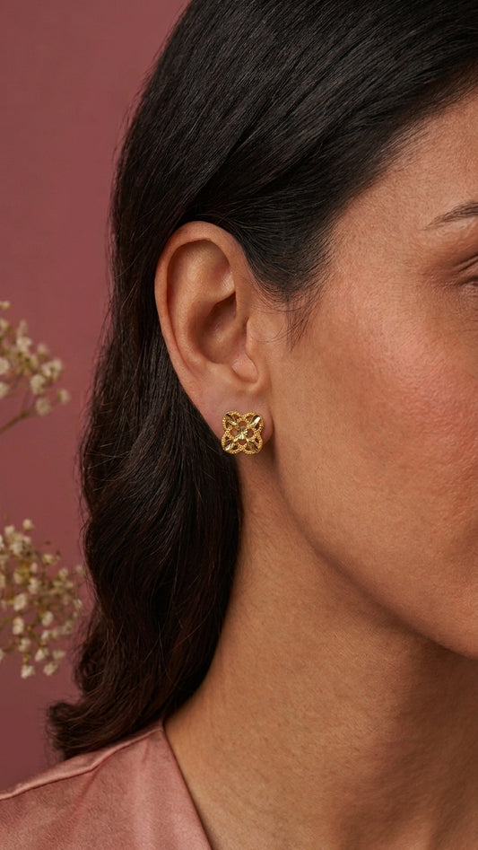 Yellow Gold Stud Earrings
