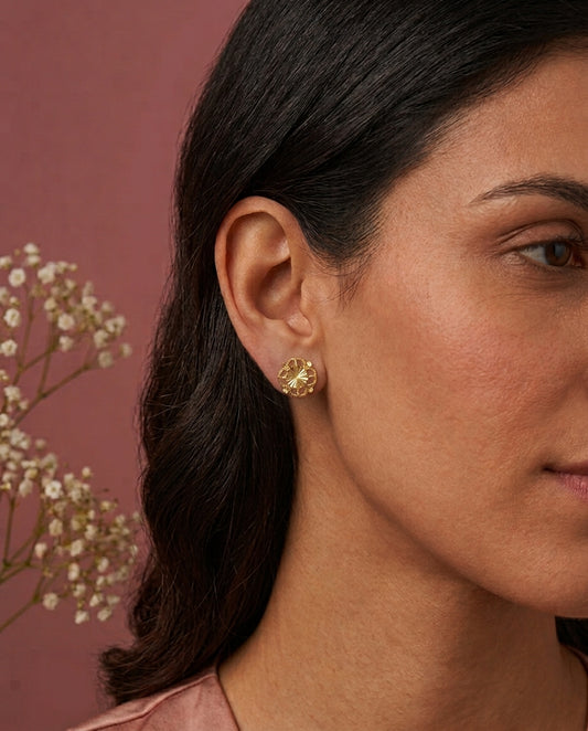 Yellow Gold Stud Earrings
