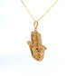 Turath Collection: 21k Hamsa Pendent - Turquoise